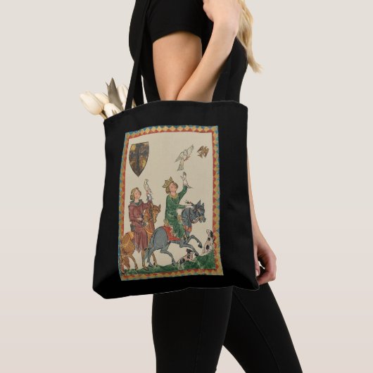 Tote Bag Falconry, 14th Century Codex Manesse (De près)