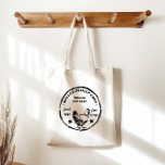 Tote Bag Famille Coop Happy Hen Monogramme<br><div class="desc">Logo rustique de ferme pour votre petite entreprise,  personnalisez-le avec vos propres informations personnalisées et jumelez-le avec d'autres articles correspondants dans notre magasin.</div>