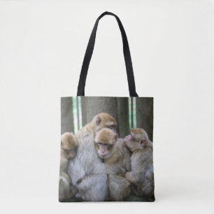 Tote Bag Famille Cute Ape Photo Hug