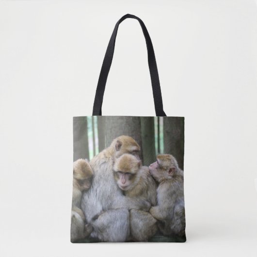 Tote Bag Famille Cute Ape Photo Hug (Devant)