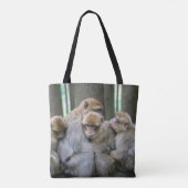 Tote Bag Famille Cute Ape Photo Hug (Dos)