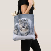 Tote Bag Famille d'animaux léopard de neige errants (De près)