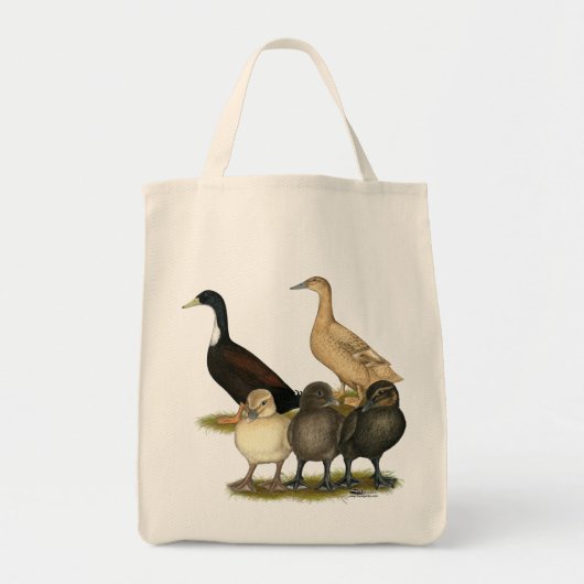 Tote Bag Famille de canards de couche dorée (Devant)