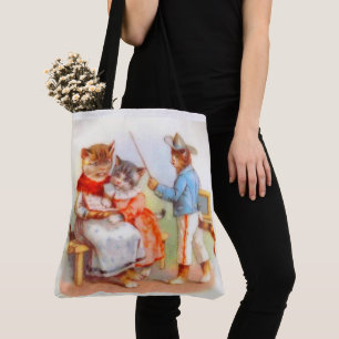 Tote Bag Famille de chats victoriens habillés