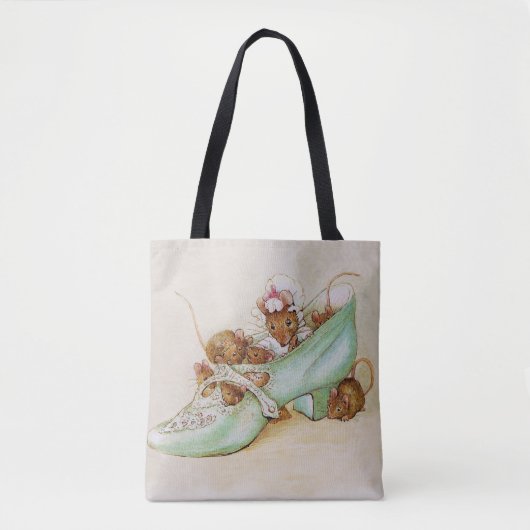 Tote Bag Famille de souris dans une chaussure par Beatrix P (Devant)
