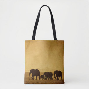 Tote Bag Famille d'éléphant