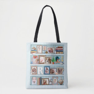 Tote Bag Famille Photo Collage Beach Librairie personnalis