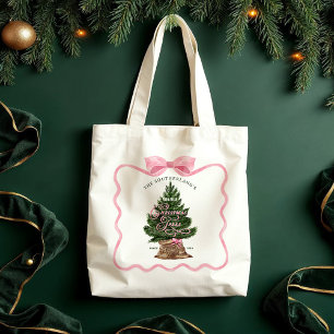 Tote Bag Famille Rétro Ferme de Noël frais Arbres de Noël R