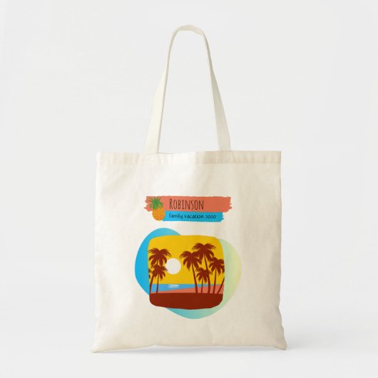 Tote Bag Famille Tropical Vacances Souvenir (Devant)