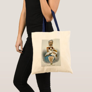 Tote Bag Famille vintage, père avec bébé Quadruplet