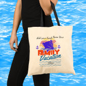 Tote Bag Family CRUISE Blue/Orange Sunset PERSONALIZE