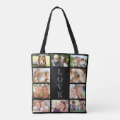 Tote Bag Family Love 10 Photo Collage noir (Dos)