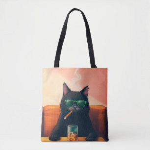Tote Bag Fancy Chat Boire Whiskey