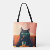 Tote Bag Fancy Chat Boire Whiskey (Dos)