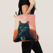 Tote Bag Fancy Chat Boire Whiskey (De près)