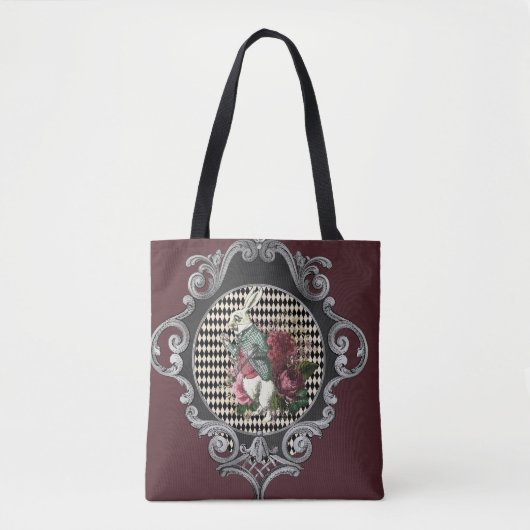 Tote Bag Fancy Frame White Rabbit Collage (Devant)