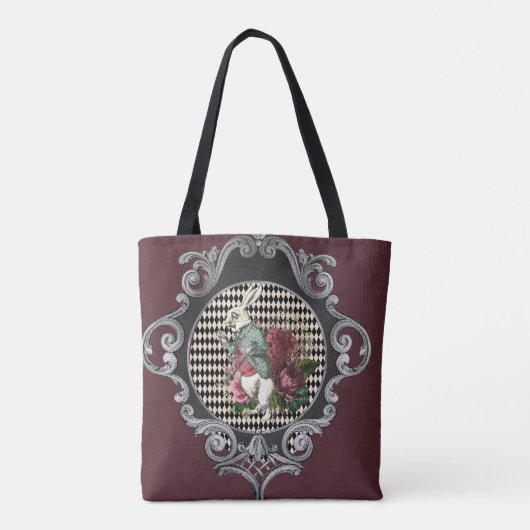 Tote Bag Fancy Frame White Rabbit Collage (Dos)