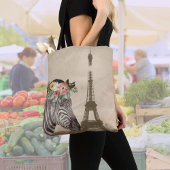 Tote Bag Fancy Zebra & Tour Eiffel
