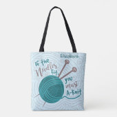 Tote Bag Fantaisie de Tricot| Ajouter un nom (Dos)