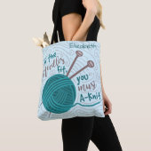 Tote Bag Fantaisie de Tricot| Ajouter un nom (De près)