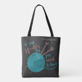 Tote Bag Fantaisie de Tricot| Ajouter un nom de noeud (Dos)