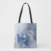 Tote Bag Fantaisie dynamique Abstrait Tons bleus Art fracta (Devant)