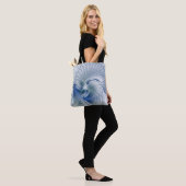 Tote Bag Fantaisie dynamique Abstrait Tons bleus Art fracta (Sur le modèle)