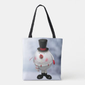 Tote Bag Fantaisie Rond Snowman Noël (Dos)
