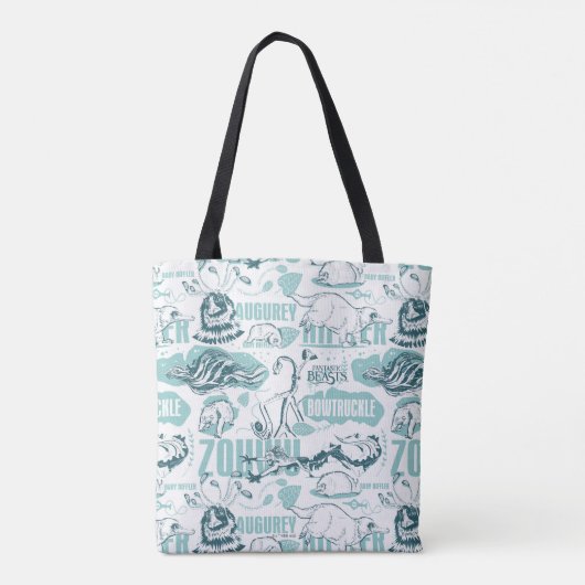Tote Bag Fantastic Beasts Blue Pattern (Dos)