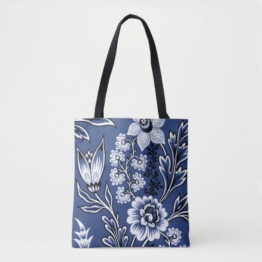 Tote Bag Fantastic Flowers (Blue) Fine Art (Devant)