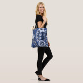Tote Bag Fantastic Flowers (Blue) Fine Art (Sur le modèle)
