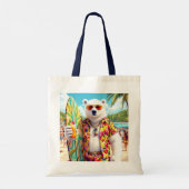 Tote Bag Fantasy Cute Polar Bear Beach (Dos)