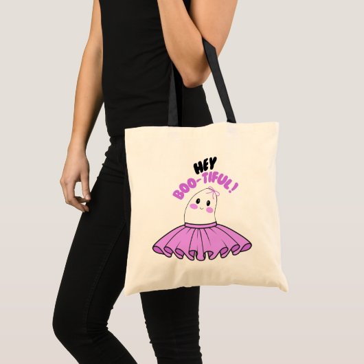 Tote Bag Fantôme avec jupe violette & Hey Boo-tiful! Hallow (Devant (produit))