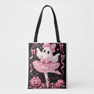 Tote Bag Fantôme de ballerine à nœud rose Halloween Coquett