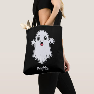 Tote Bag Fantôme de dessin animé heureux avec un nom person