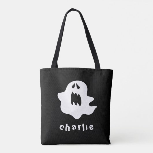 Tote Bag fantôme éffrayant et nom Halloween (Dos)