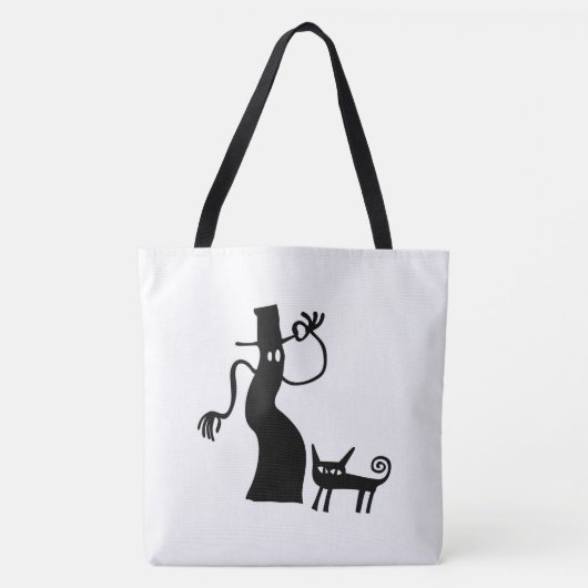 Tote Bag Fantôme et chat Whimsical (Devant)