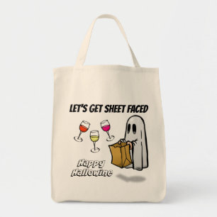 Tote Bag Fantôme Face À La Feuille Happy Hallowine