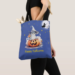 Tote Bag Fantôme Jack-O' Étoiles de Pleine lune de lanterne