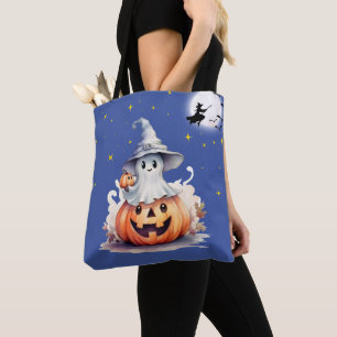 Tote Bag Fantôme Jack-O' Étoiles de Pleine lune de lanterne