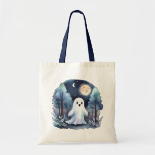Tote Bag Fantôme mignon dans la forêt de Watercolor