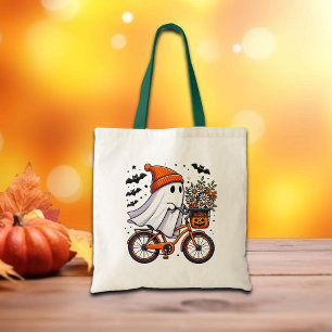 Tote Bag Fantôme rétro sur Halloween à vélo