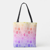 Tote Bag Fantôme, toiles d'araignées et chats noirs arc-en- (Dos)
