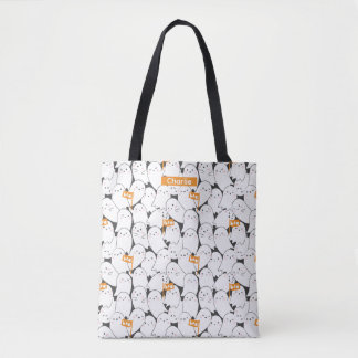 Tote Bag Fantômes bondés mignons avec drapeaux Boo
