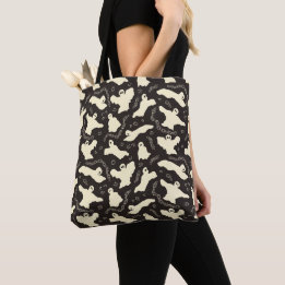 Tote Bag Fantômes crémeux - Motif d'Halloween.