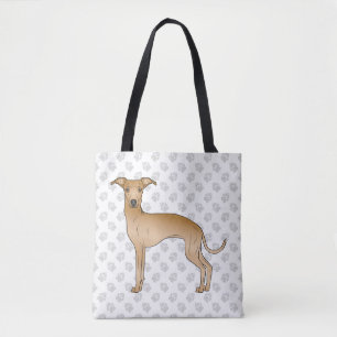Tote Bag Faon Lévrier Italien Chien de Dessin Animé Mignon