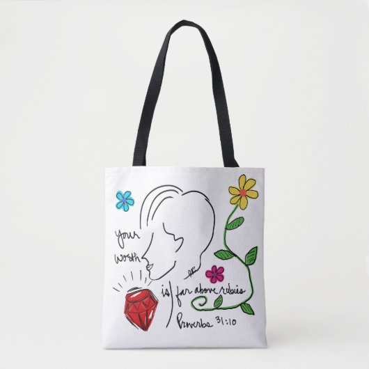 Tote Bag Far Above Rubies (Voorkant)
