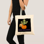 Tote Bag Farce de cactus d'Halloween ou traitement (Devant (produit))