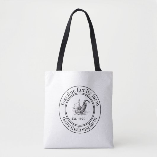 Tote Bag Farm Fresh Eggs Chicken Coop Rustic Country Farm (Devant)
