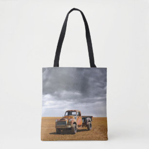 Tote Bag Farms Old Truck in Field